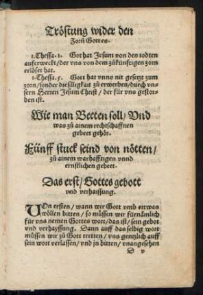 Tröstung wider den Zornn Gottes.