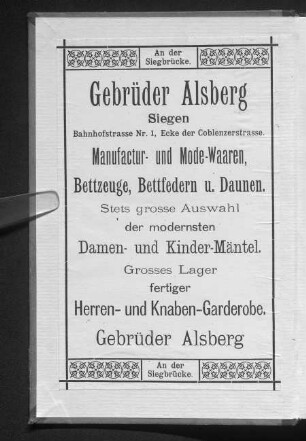 Adressbuch der Stadt und des Kreises Siegen 1895/96