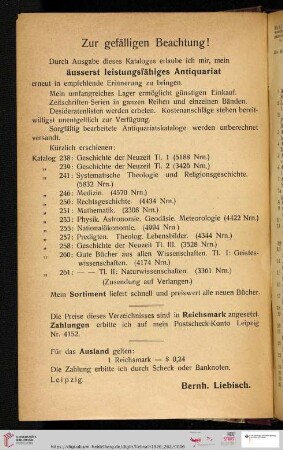 Zur gefälligen Beachtung!