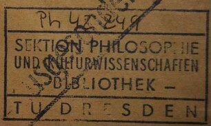 Technische Universität Dresden, Sektion Philosophie und Kulturwissenschaften, Bibliothek / Stempel