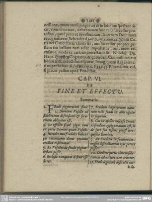 Cap. VI. De Fine Et Effectu