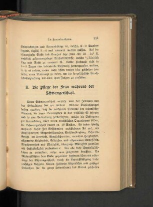 H. Die Pflege der Frau während der Schwangerschaft.
