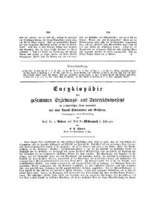Enzyclopädie des gesammten Erziehungs- und Unterrichtswesens