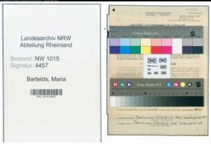Entnazifizierung Maria Bartelds , geb. 05.01.1904 (Einzelhandelskauffrau)