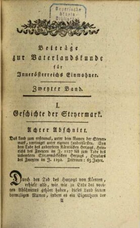 Beiträge zur Vaterlandskunde für Innerösterreichs Einwohner, 2. 1790