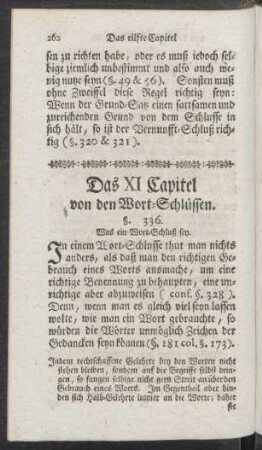Das XI Capitel von den Wort-Schlüssen