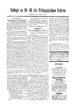 Litteratur : Beilage zu Nr. 45 der Pädagogischen Reform