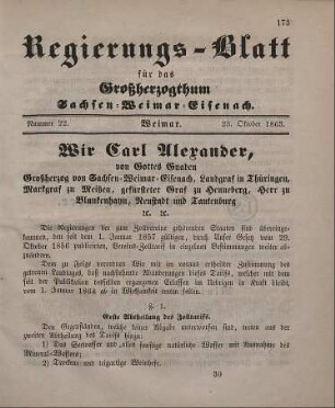 Nr. 22 : 23. Oktober 1863