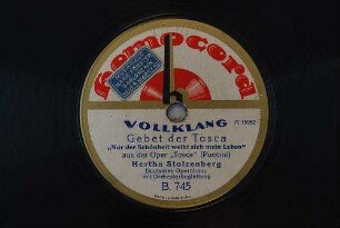 Gebet der Tosca "Nur der Schönheit weiht sich mein Leben" : aus der Oper "Tosca" / (Puccini)