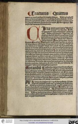 Circa initium quarti tractatus Petri Hyspani qui extractus est ex libro primorum Arestotelis, queritur primo quid sit subiectum huius quarti tractatus.