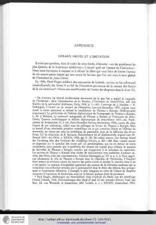 Appendice: Gérard Grote et l'Imitation de Jésus-Christ