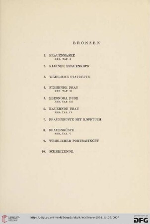 Bronzen (Nr. 1-10)