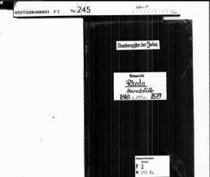 Zivilstandsregister der Juden der Gemeinde Rheda, Kreis Wiedenbrück mit den Orten Gütersloh, Herzebrock, Rheda (H 1848-1874) (Gemeinde: Rheda)