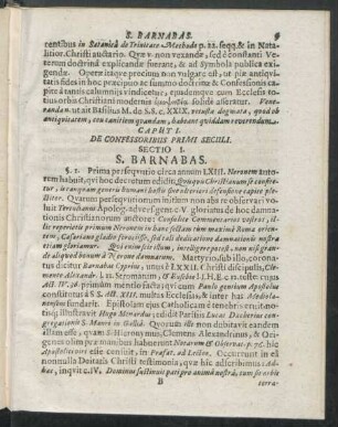 Caput I. De Confessoribus Primi Seculi. Sectio I. - VI.