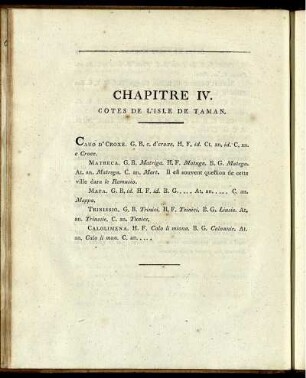 Chapitre IV. Cotes De L'Isle De Taman.