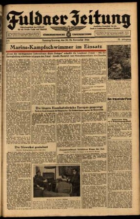Ausgabe vom Samstag, den 18. November 1944.