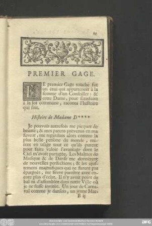 [Le Gage Touché, Première Journée Tome Premier.]