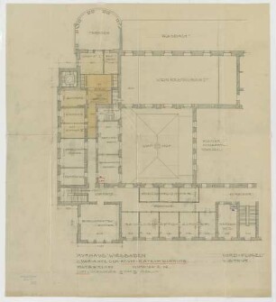 Thiersch, Friedrich von; Wiesbaden; Kurhaus - Restauratorenwohnung Nordflügel 1. OG(Grundriss)