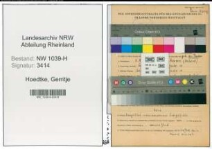 Entnazifizierung Gerritje Hoedtke , geb. 08.03.1914 ()