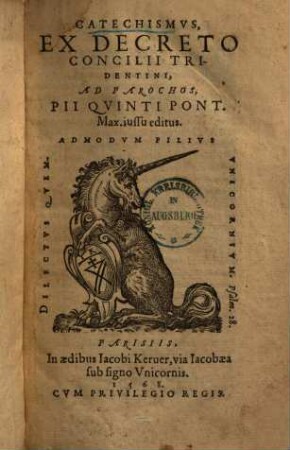 Catechismus ex decreto Concilii Tridentini, ad parochos : Pii Quinti Pont. Max. iussu editus
