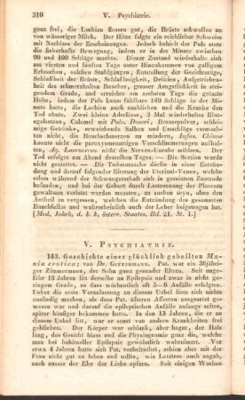 V. Psychiatrie.