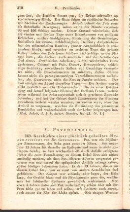 V. Psychiatrie.