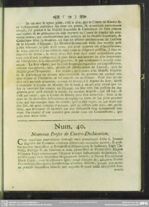 Num. 40. Nouveau Projet de Contre-Declaration