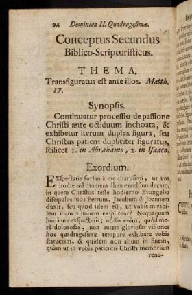 94-107, Conceptus Secundus. Biblico-Scripturisticus.