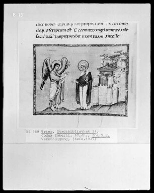 Codex Egberti — Verkündigung an Maria, Folio 9verso