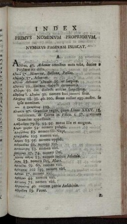 Index Primus Nominum Propriorum. : Numerus Paginam Indicat.