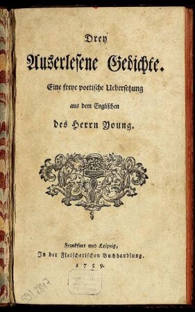 Drey Auserlesene Gedichte