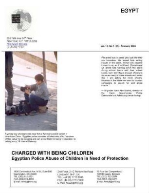 Charged with being children : Egyptian police abuse of children in need of protection