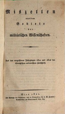 Neue militärische Zeitschrift. 1811/12, 2