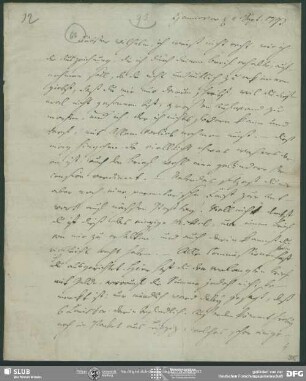 Eigenh. Brief von Johann Carl Fürchtegott Schlegel an August Wilhelm von Schlegel, Hannover, 04.09.1793