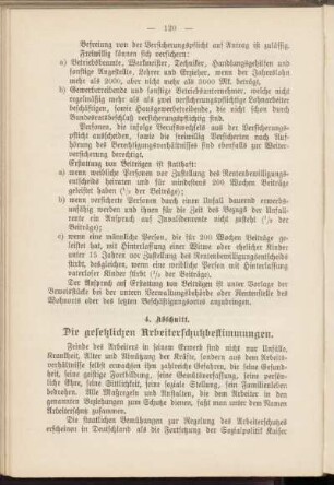 4. Abschnitt. Die gesetzlichen Arbeiterschutzbestimmungen.