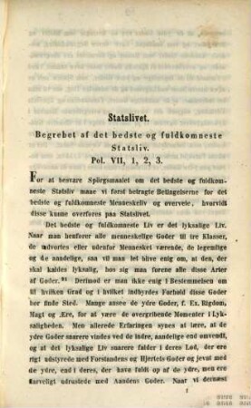 Aristoteles's Statslaere : Indbydelsesskrift til den aarlige Hovedexamen i Soco Akademis Skole i Juli 1851 & 1852, Del 2
