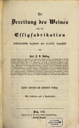 Die Gährungschemie wissenschaftlich begründet und in ihrer Anwendung auf die Bierbrauerei, Branntweinbrennerei, Hefenerzeugung, Weinbereitung und Essigfabrikation practisch dargestellt, 2,2