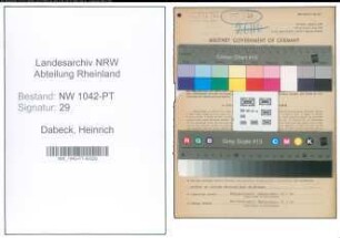 Entnazifizierung Heinrich Dabeck , geb. 06.07.1890 (Postbeamter)