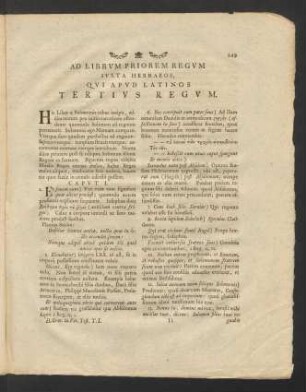 Ad Librum Priorem Regum Iuxta Hebraeos, Qui Apud Latinos Tertius Regum