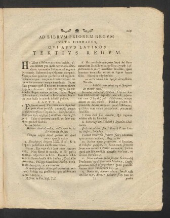 Ad Librum Priorem Regum Iuxta Hebraeos, Qui Apud Latinos Tertius Regum