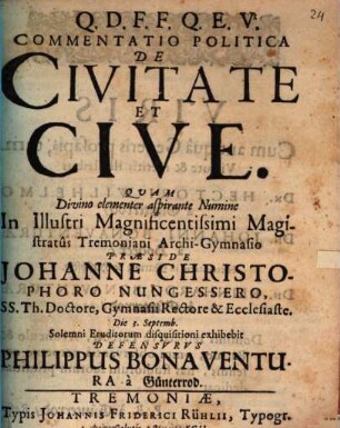 Commentatio polit. de civitate et cive
