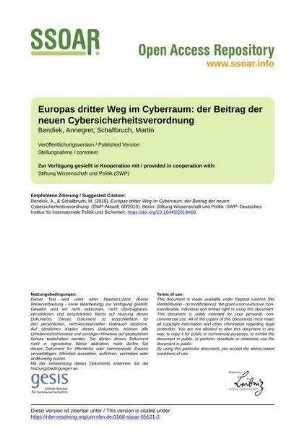 Europas dritter Weg im Cyberraum: der Beitrag der neuen Cybersicherheitsverordnung