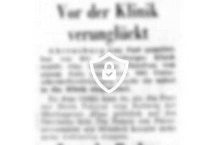 Vor der Klinik verunglückt