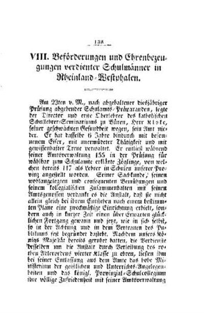 Beförderungen und Ehrenbezeugungen verdienter Schulmänner in Rheinland-Westphalen