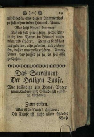 Das Sacrament Der Heiligen Taufe