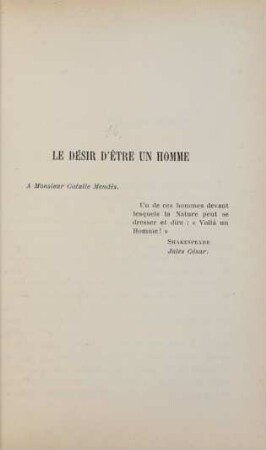 Le désir d'ètre un homme
