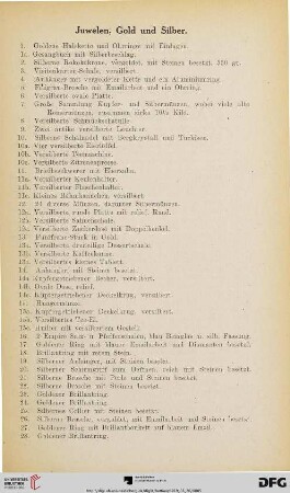 Juwelen, Gold und Silber (Nr. 1-66)