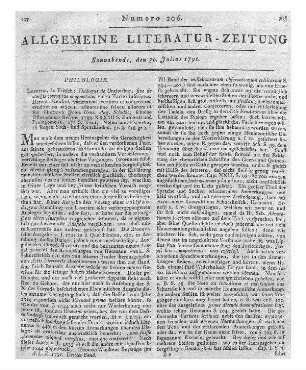 Monatsregister vom Julius 1791