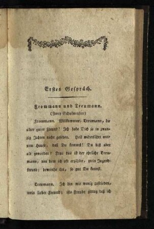 Erstes Gespräch: Frommann und Treumann (Zwey Schulmeister)