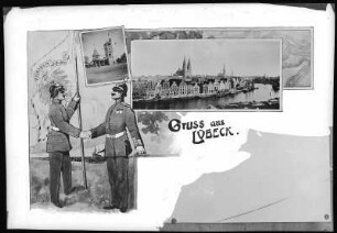 Lübeck. Ansicht und Militär